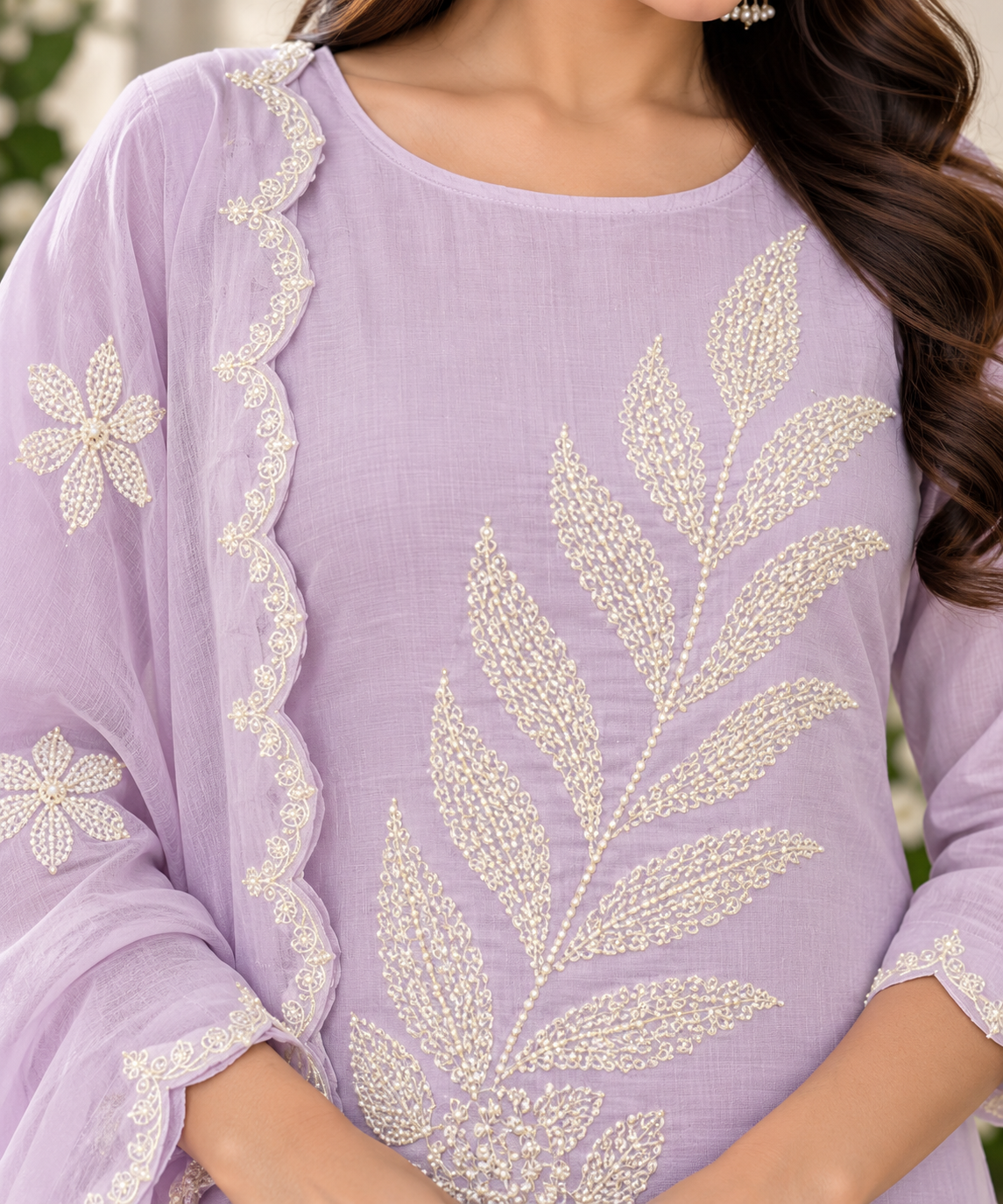 Mul chanderi kurti set