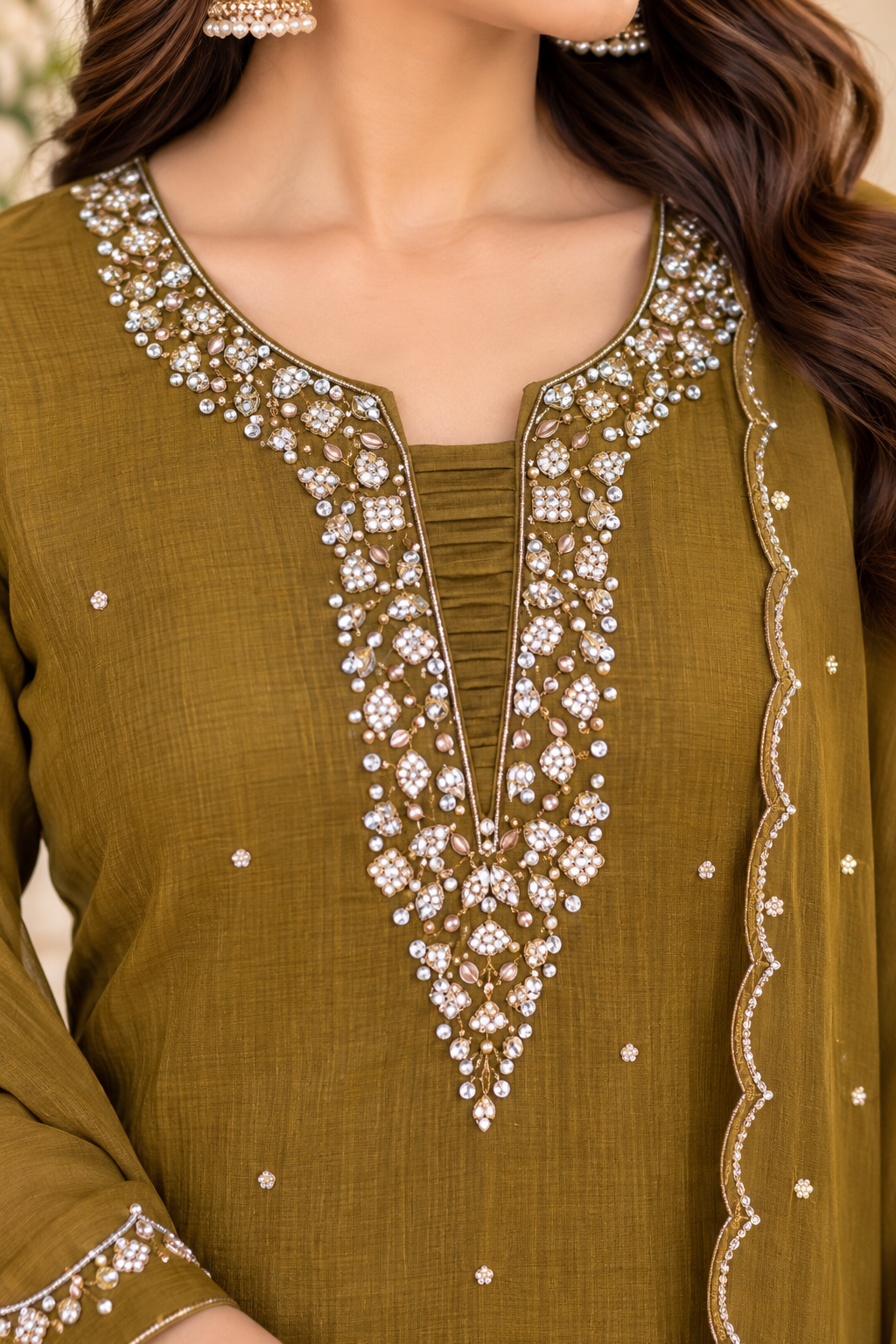 Pure Mul Shiffon designer Kurti set 088