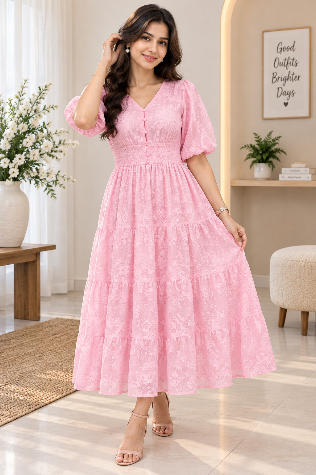 Pink western frock