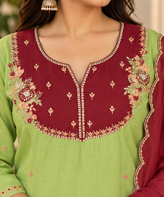 Pure Mul chanderi designer set