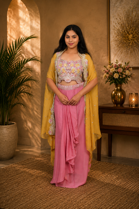 Premium crop top with shrug