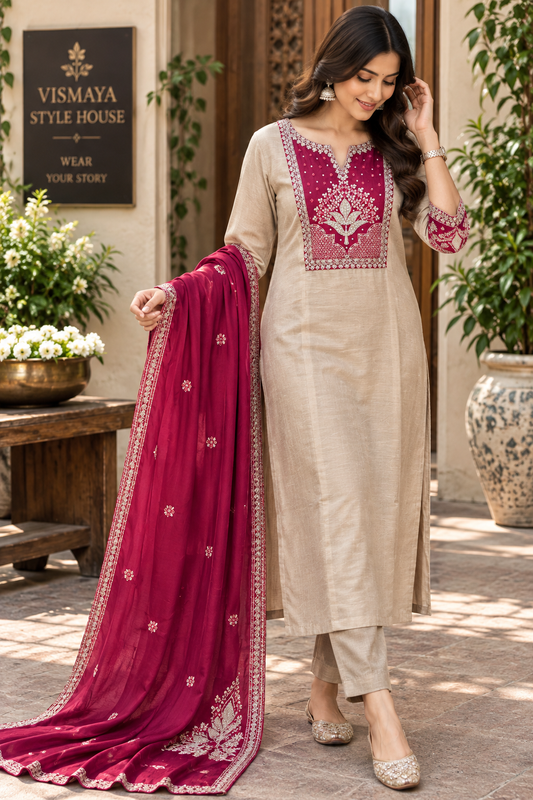 Embroidery Kurti set