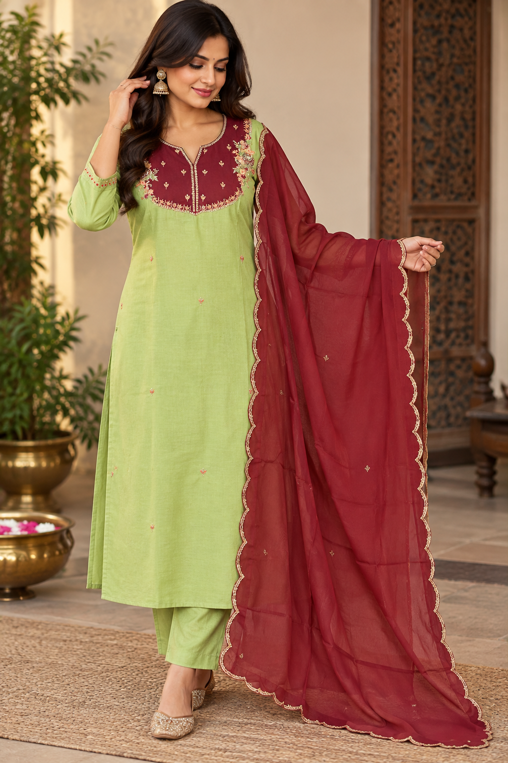 Pure Mul chanderi designer set