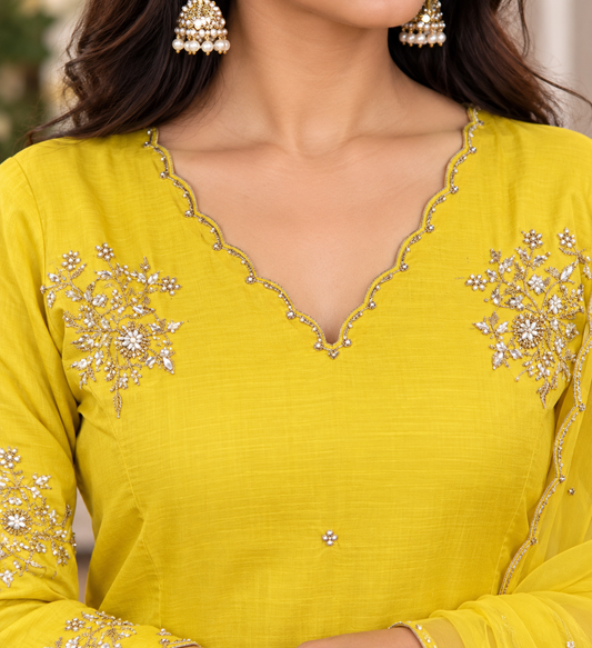 Pure Dola silk designer Kurti set 079