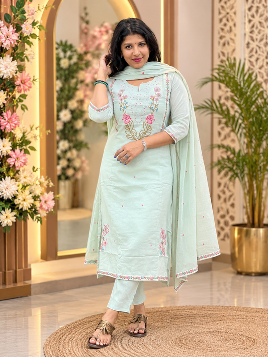 Pure Mul cotton Kurti set 091
