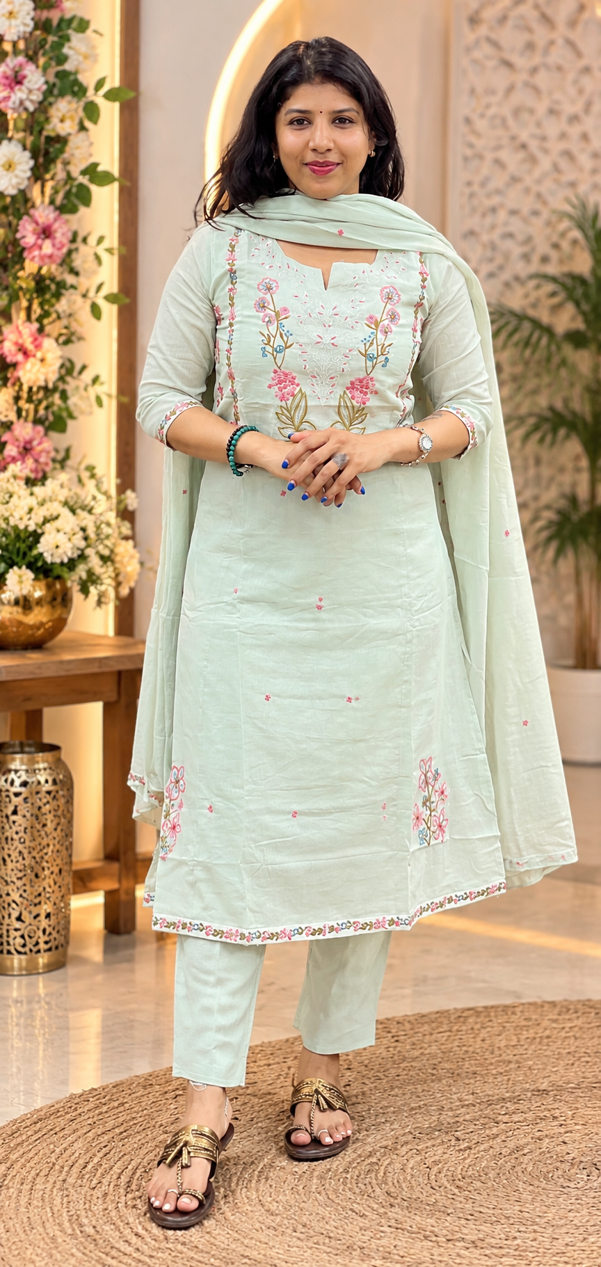 Pure Mul cotton Kurti set 091