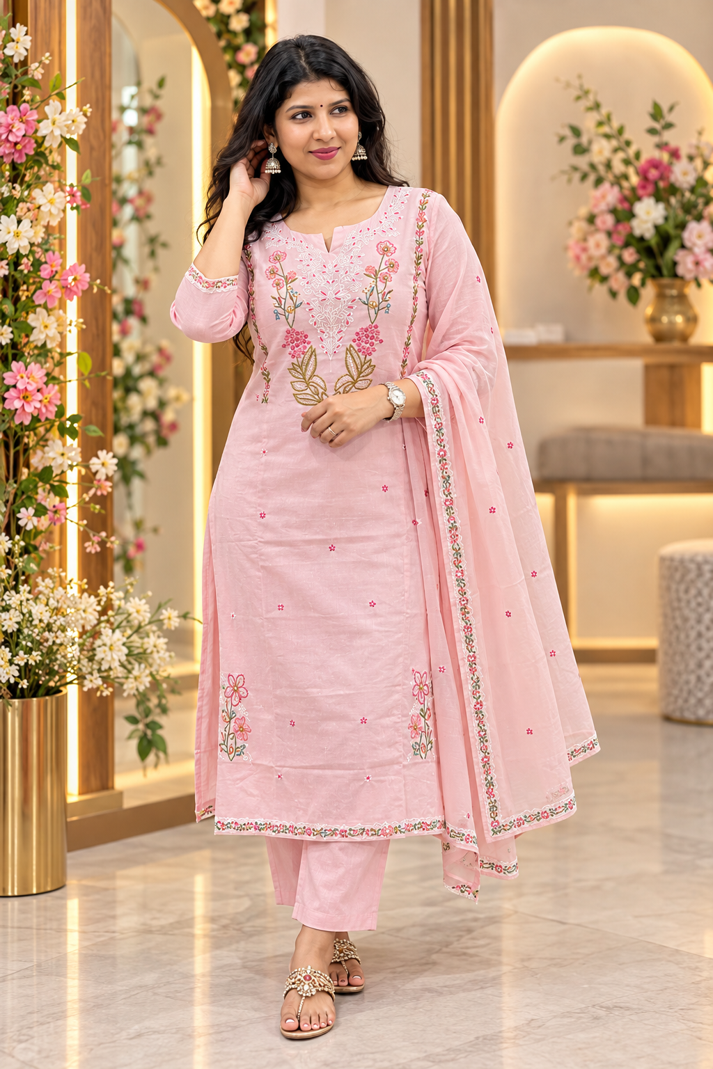 Pure Mul cotton Kurti set 091
