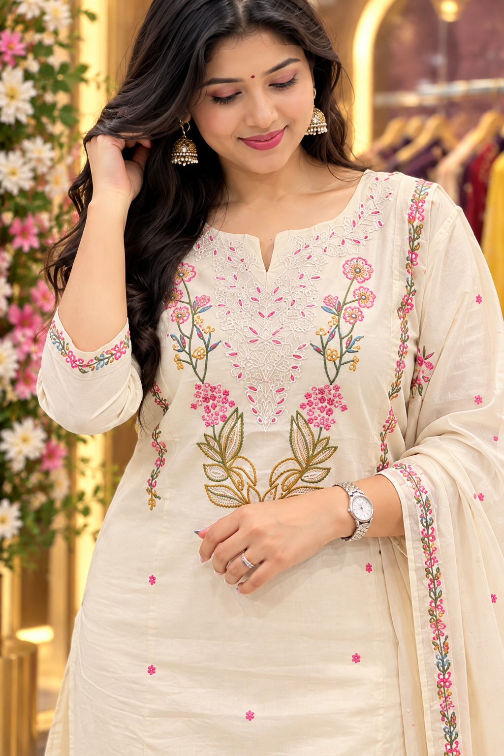 Pure Mul cotton Kurti set 091