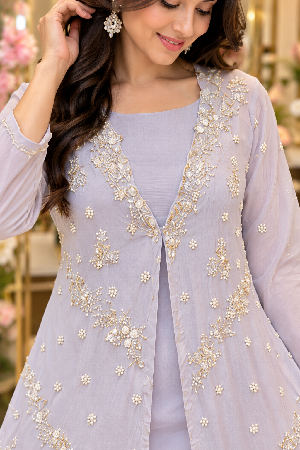 Lavender designer Kurti set 094