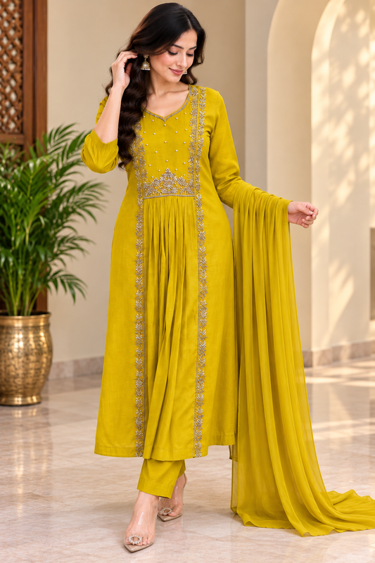 Pure Mul chanderi kurti set