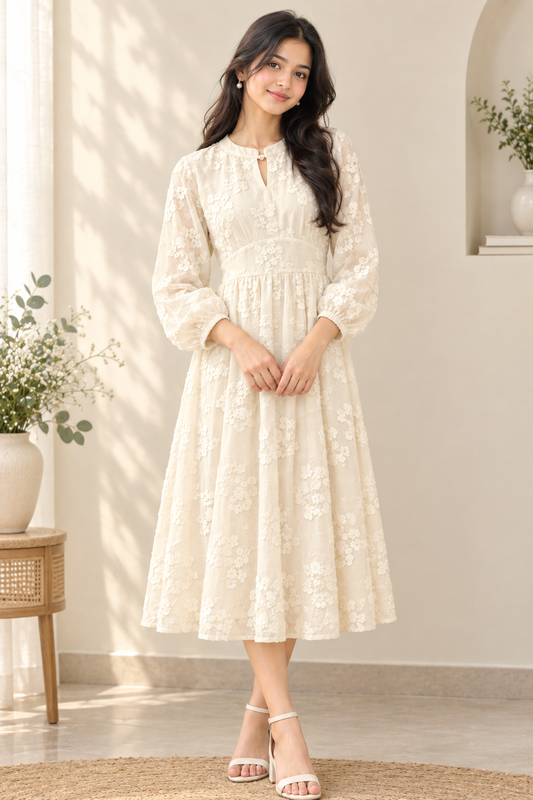 Cream western frock